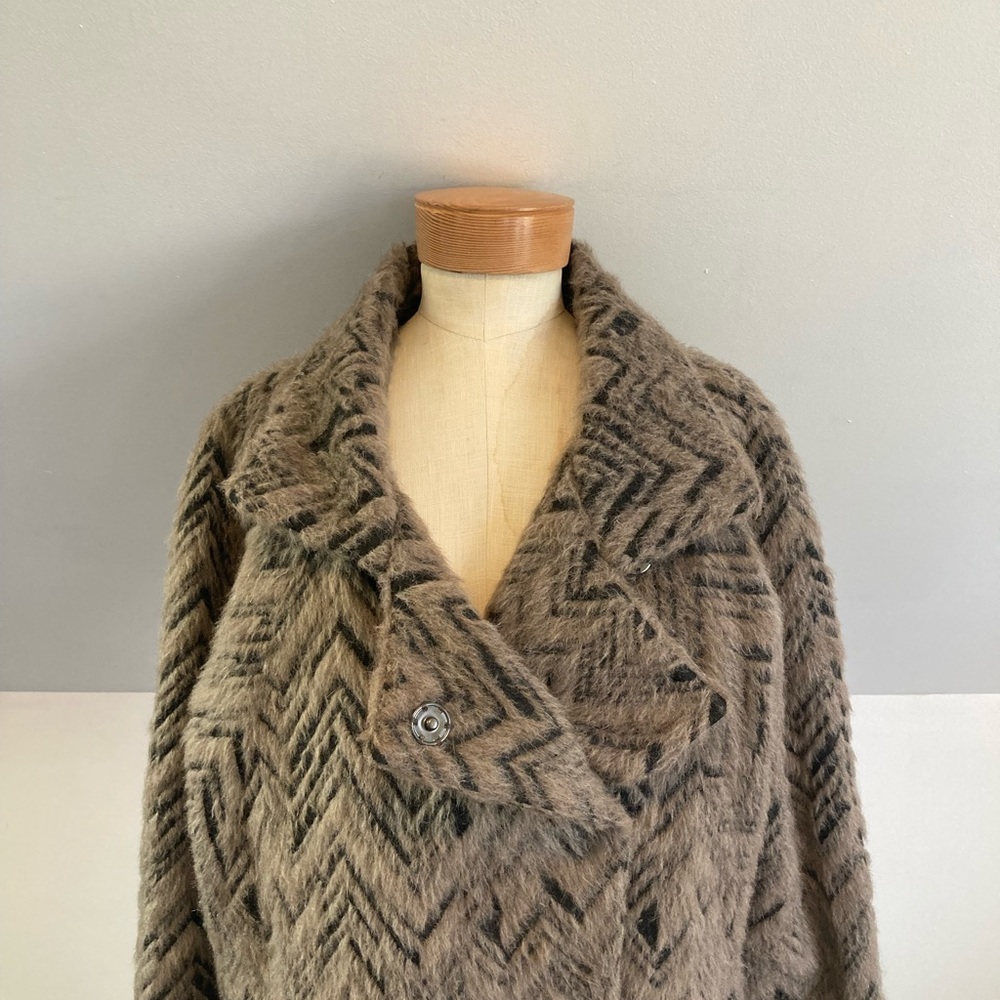 Trina Turk Wool Alpaca Coat in Mushroom - Picture 3 of 12